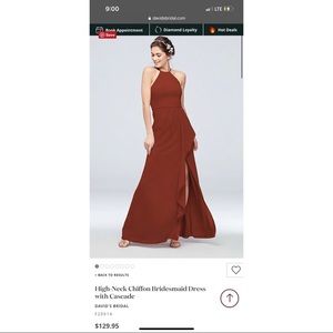 NWT bridesmaid dress in cinnamon. size 2